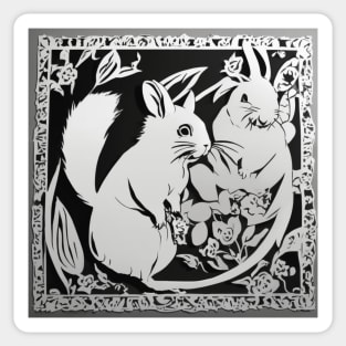 Chinchillas Shadow Silhouette Anime Style Collection No. 15 Sticker